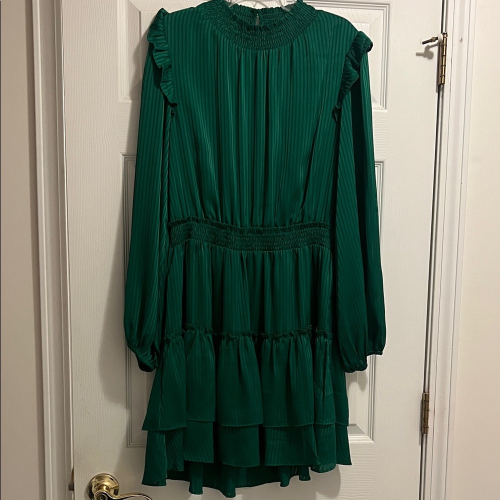 Elegant Green Ruffle Dress